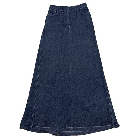 Ann Demeulemeester Maxi Skirt Women FR 36 Denim Black Whimsygoth Designer Street - Picture 1 of 16